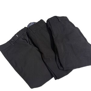 Boys Black Dress Pants Holiday Church Fancy Party bundle of 3 Designer